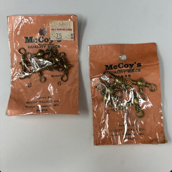 McCoys Fishing Swivels Size 1 and 3 Bundle 11pc Vintage Tackle USA NOS - Picture 1 of 9
